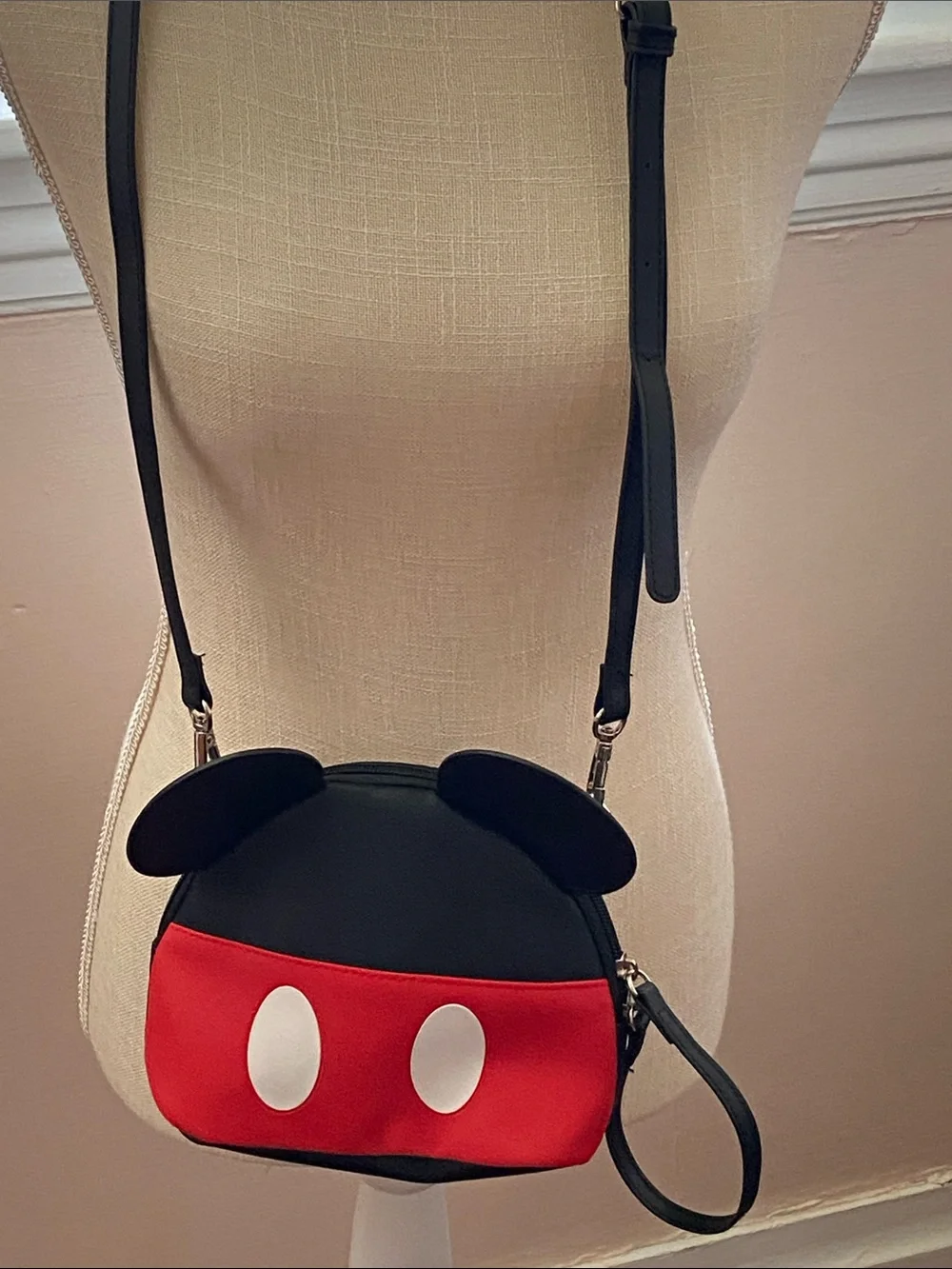 Disney Black and Red Mickey-Ear Kids Crossbody Wristlet Bag